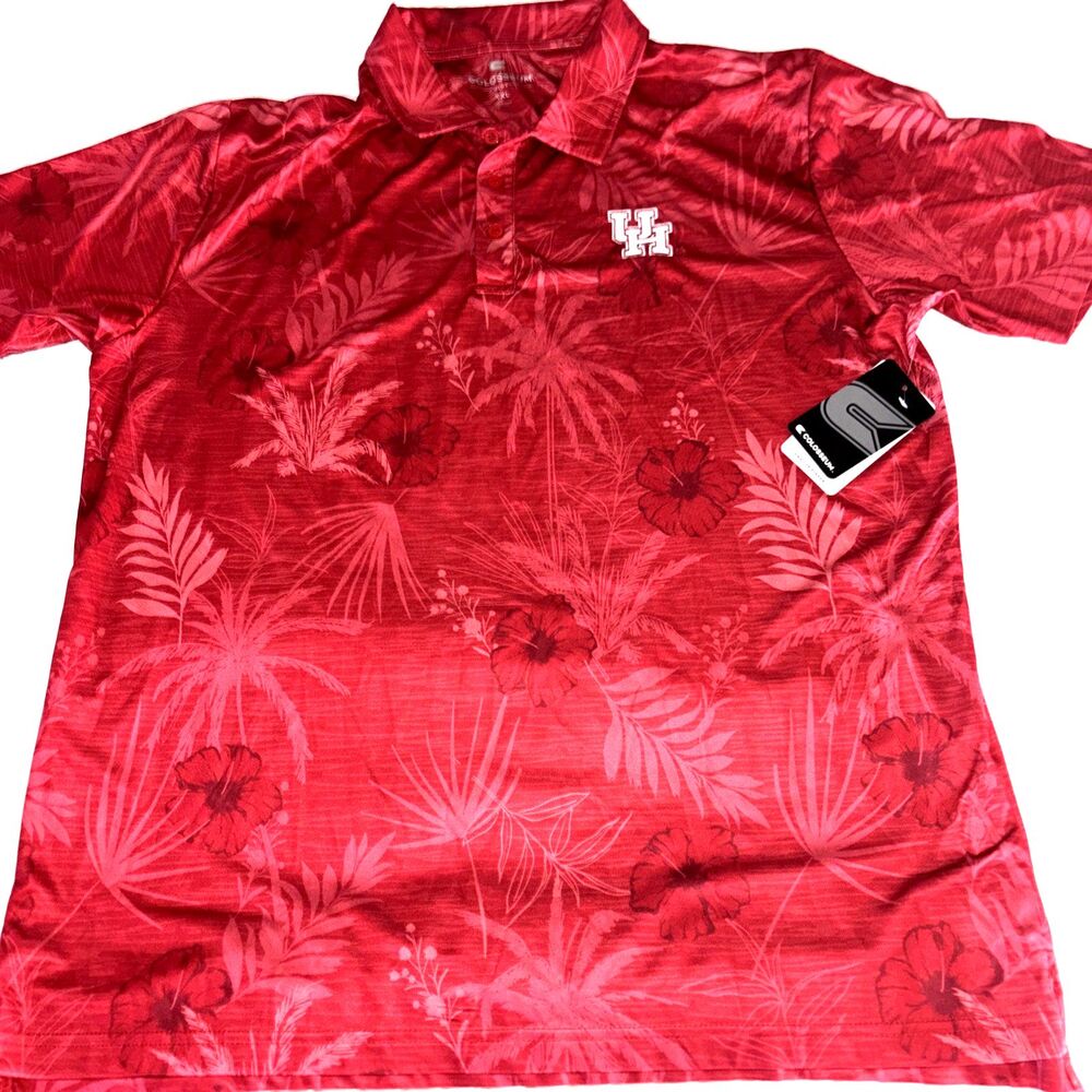 Colosseum Men’s Red Houston Cougars Palms Polo XXL University of Houston
